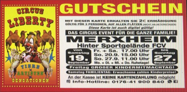 Zirkus Landkreis Bad Kreuznach 2026, Merxheim, 19-27 September